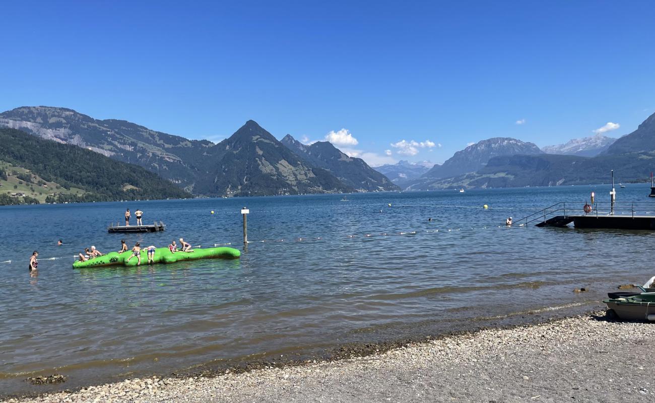 Photo de Strandbad Buochs-Ennetburgen avec caillou fin gris de surface