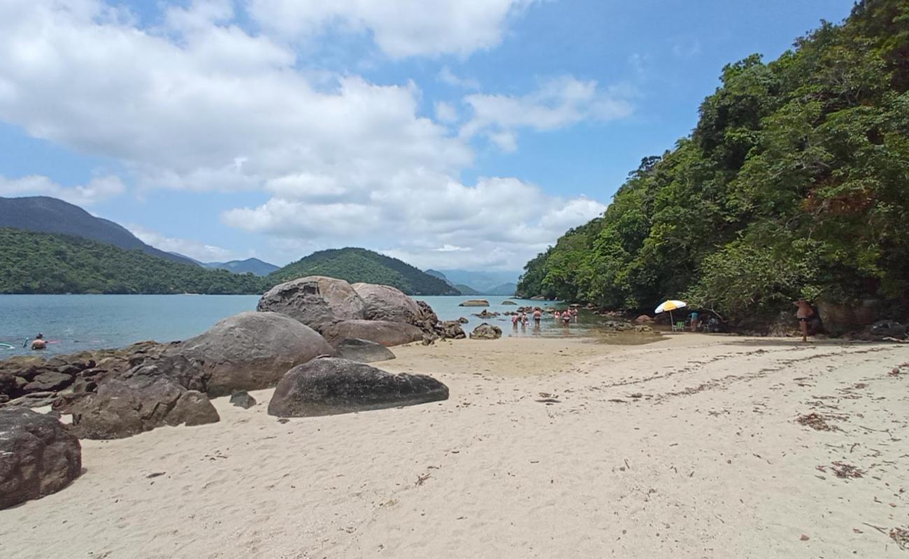 Photo de Petite plage de l'île de Cutia avec sable lumineux de surface