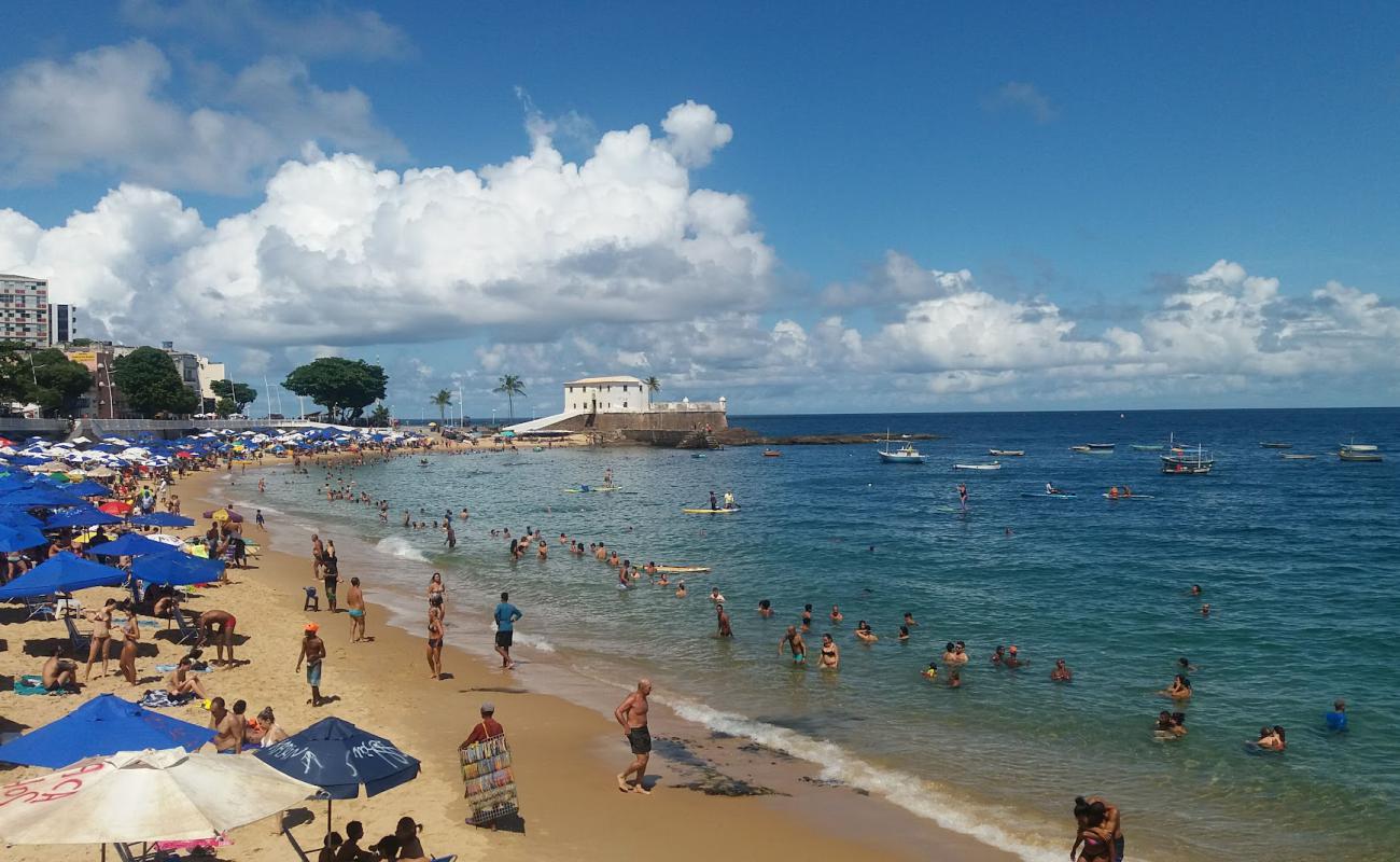 Photo de Porto da Barra Beach avec sable beige de surface