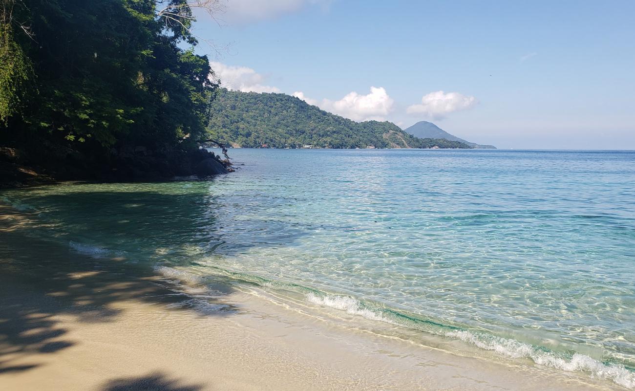 Photo de Praia de Grumixama avec sable beige fin de surface