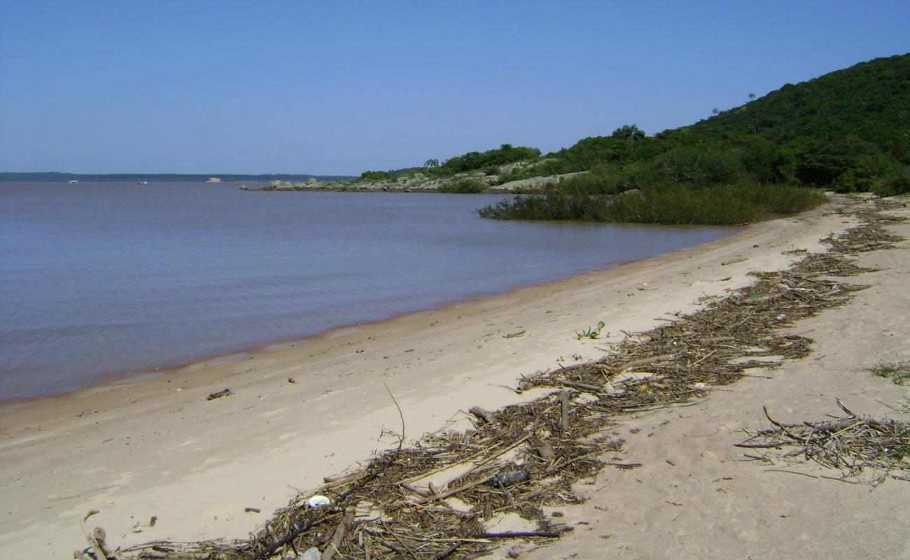 Photo de Praia da Pedreira avec sable beige de surface