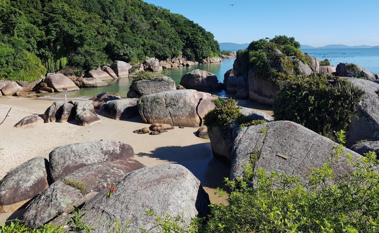 Photo de Prainha das Pedras avec sable beige de surface