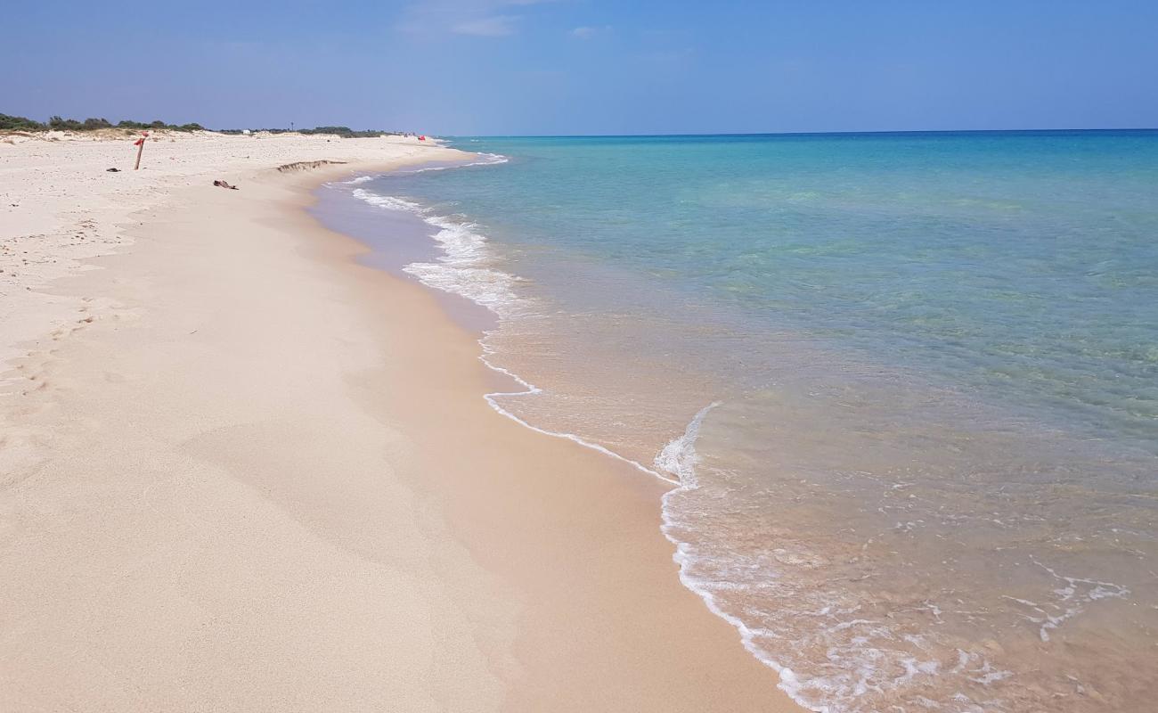 Photo de Plage de Tazarka avec sable fin et lumineux de surface