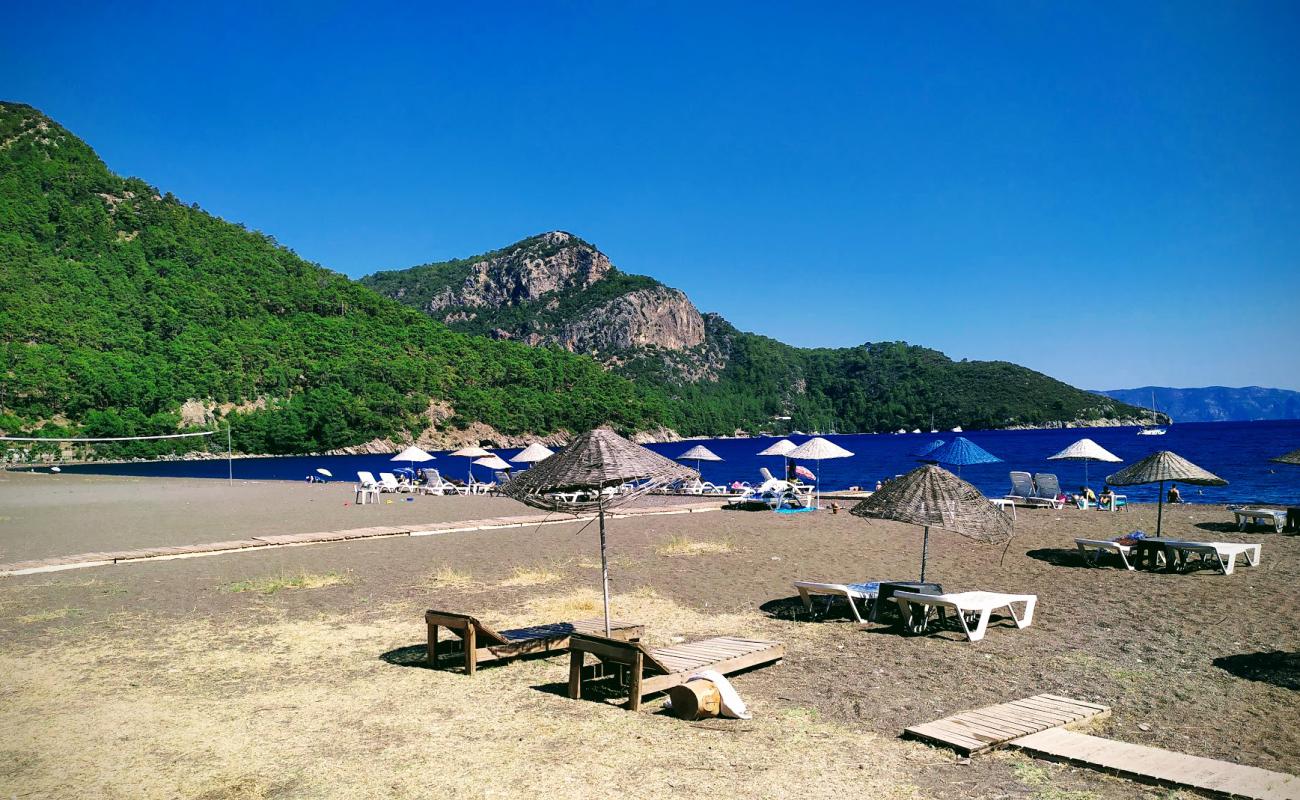 Photo de Ekincik beach II avec sable fin brun de surface