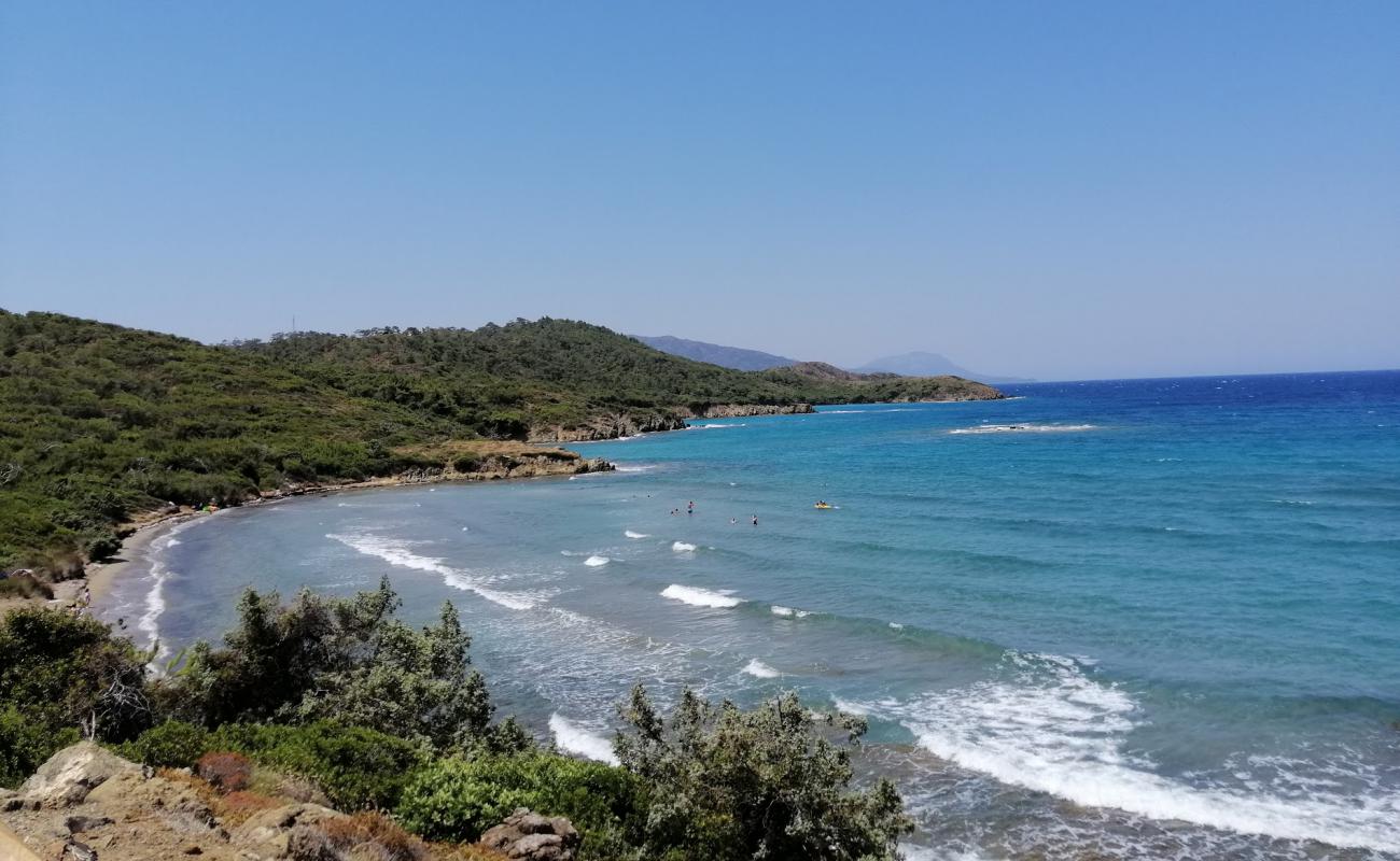 Photo de Hisaronu beach avec sable gris & galets de surface