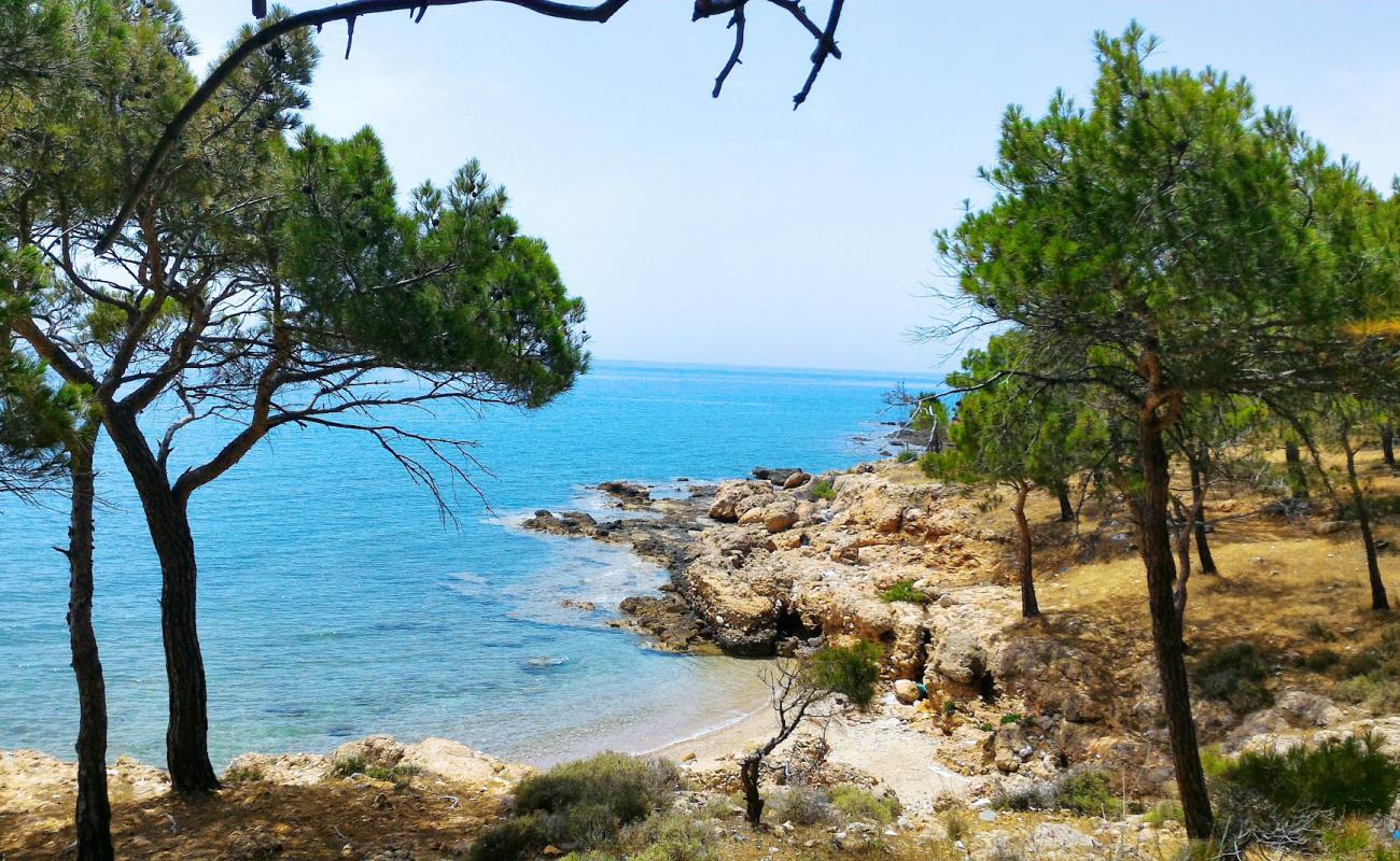 Photo de Diskot Koyu avec sable brillant et rochers de surface