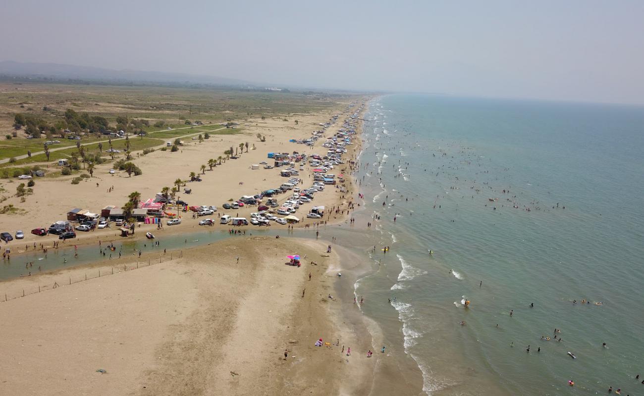 Photo de Burnaz beach avec sable lumineux de surface