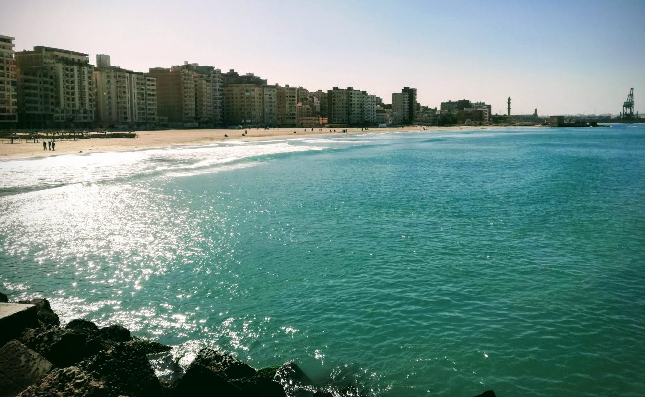 Photo de El Nakheel Free Beach avec sable fin blanc de surface