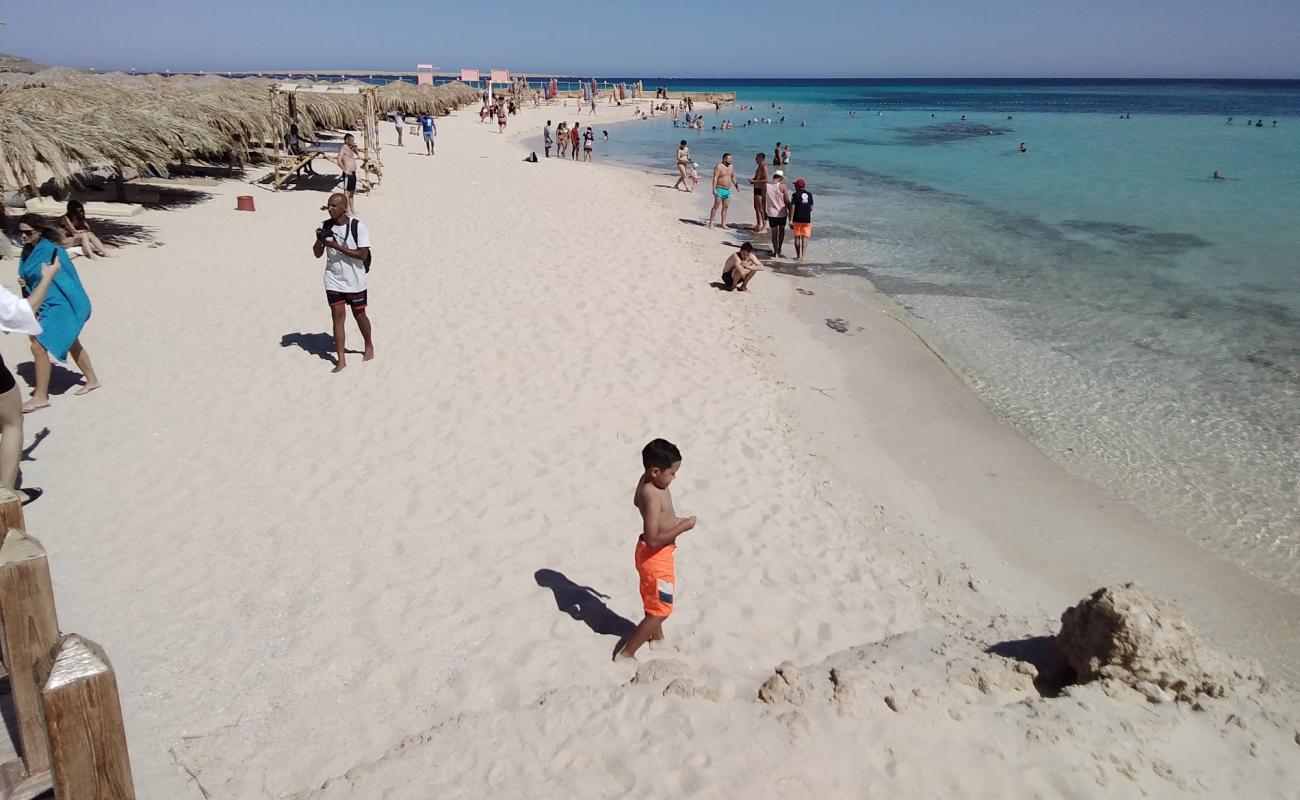 Photo de Paradise Island avec sable lumineux de surface