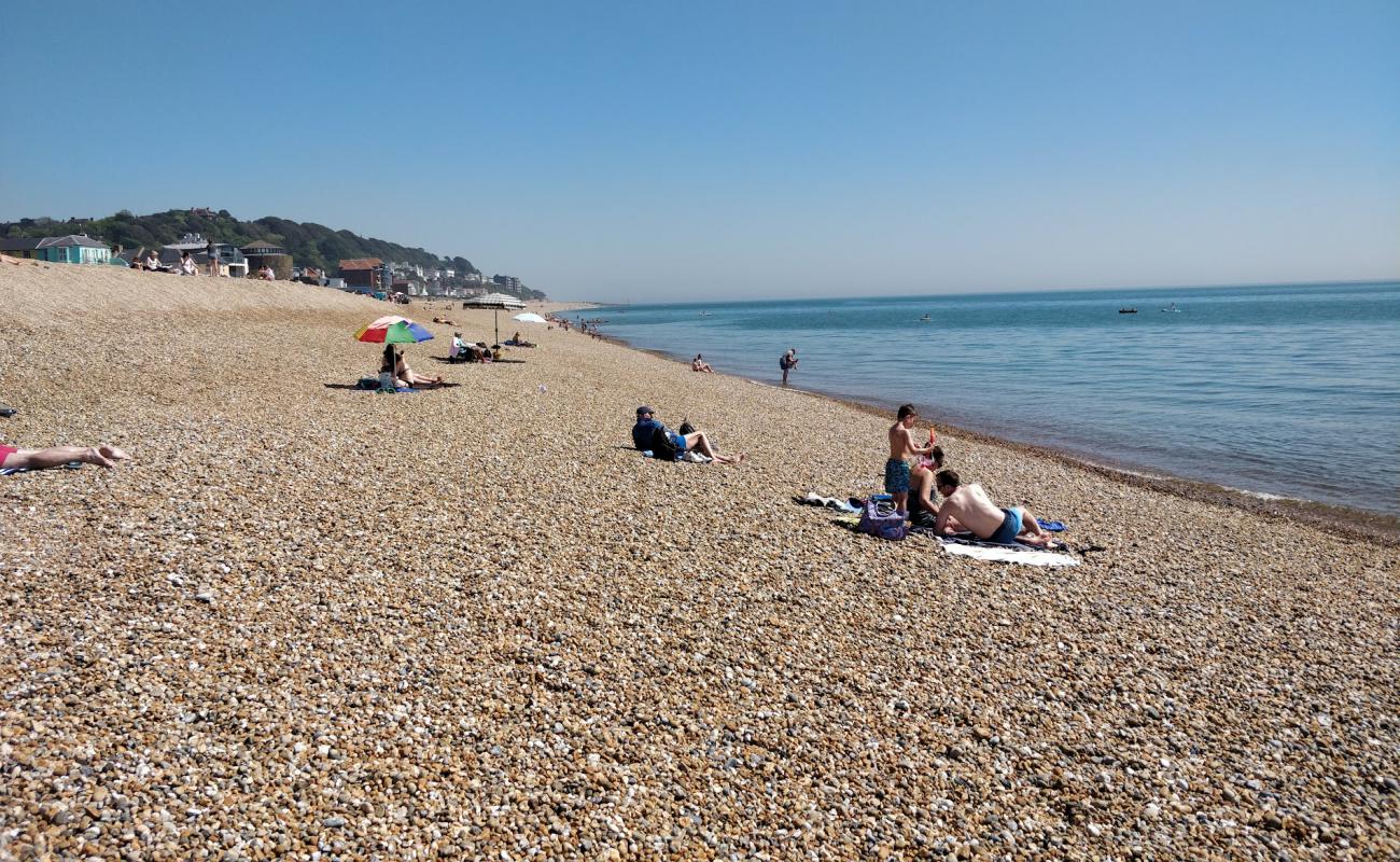 Photo de Plage de Sandgate avec caillou fin brun de surface