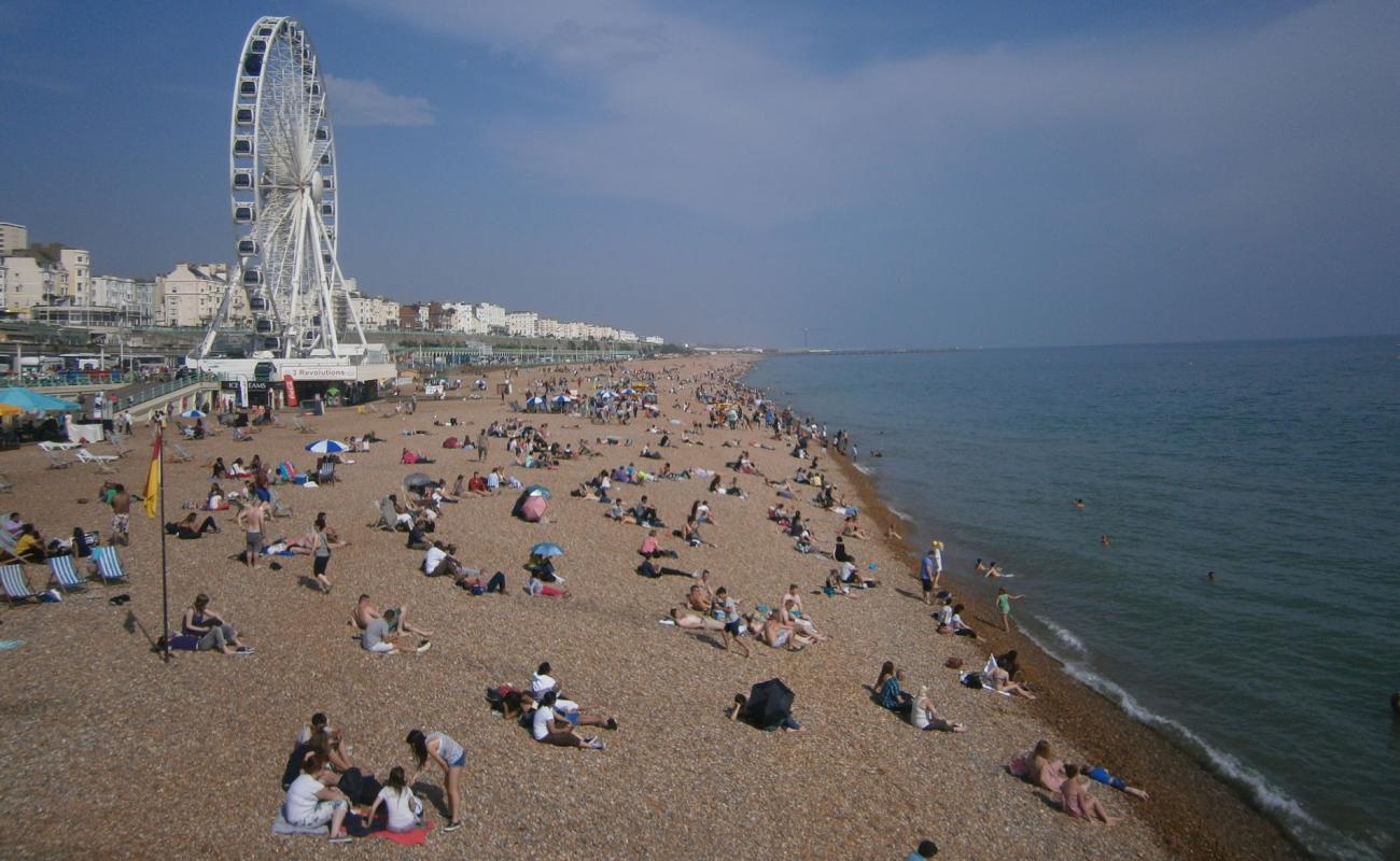 Photo de Brighton beach avec caillou fin clair de surface