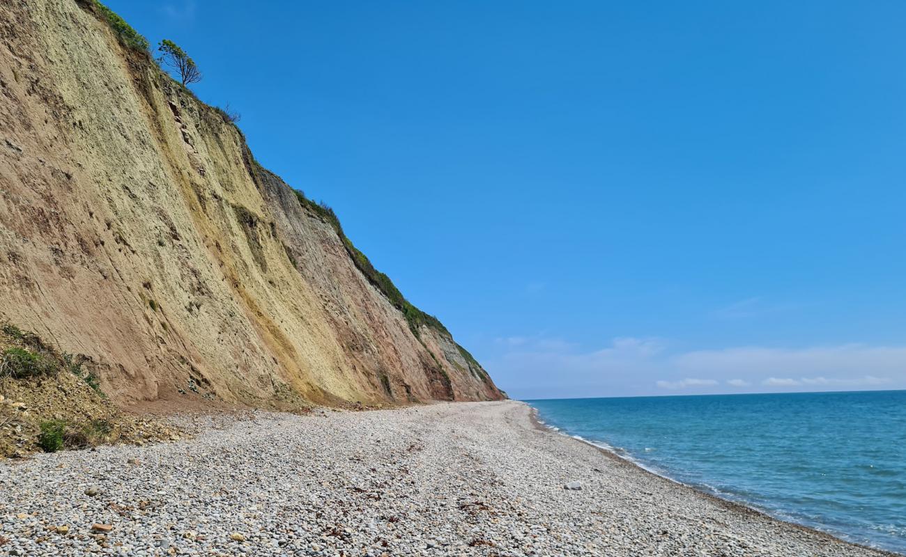 Photo de Haven Cliffs beach avec galets beige de surface