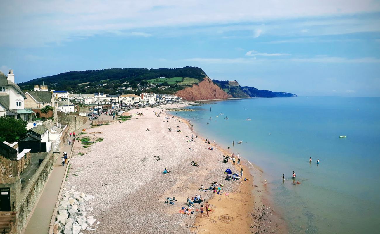 Photo de Plage de Sidmouth avec sable gris & galets de surface