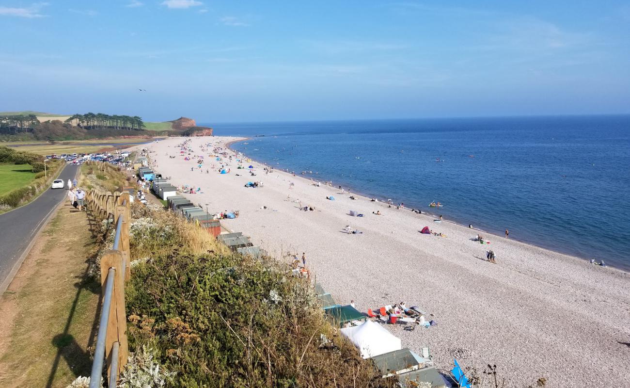 Photo de Budleigh Salterton beach avec galets gris de surface