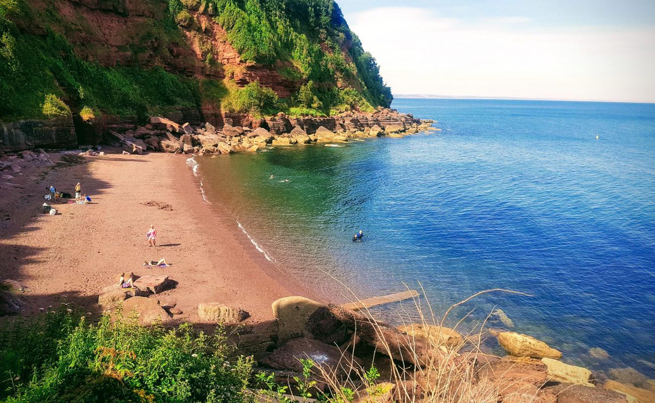 Photo de Plage de Maidencombe avec sable noir avec caillou de surface