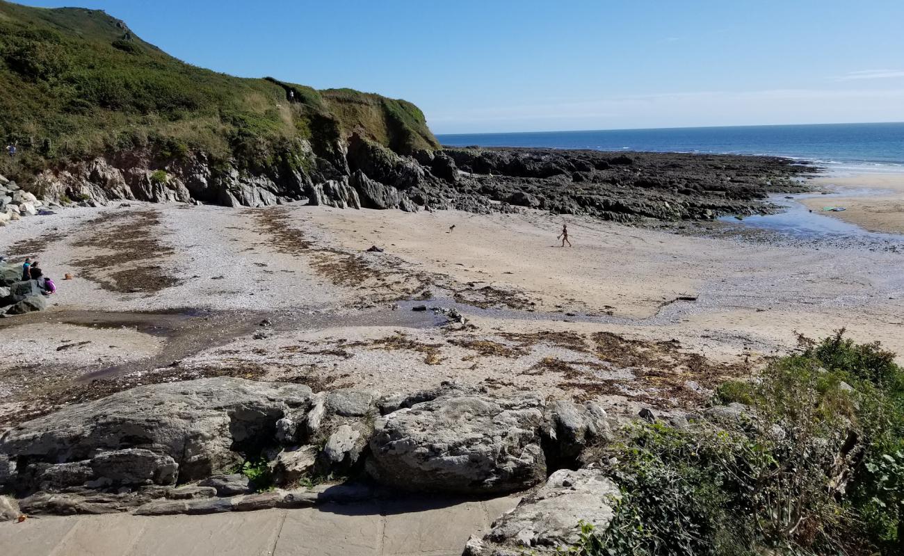Photo de Lannacombe beach avec sable beige & galets de surface