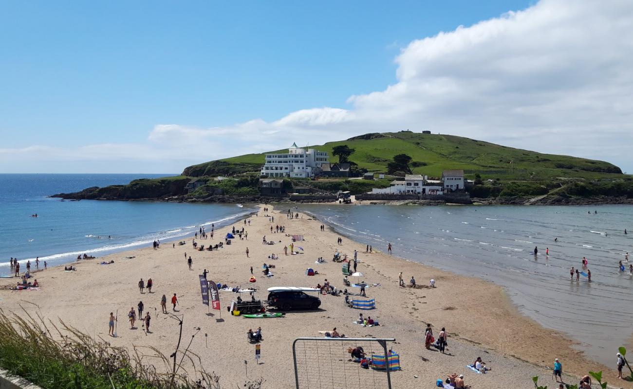 Photo de Plage de Bigbury avec sable beige de surface