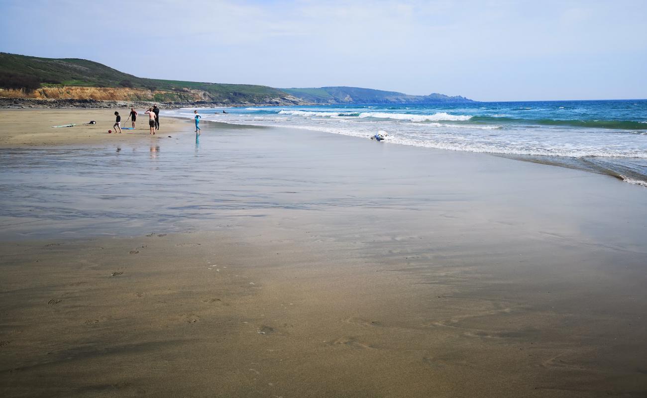 Photo de Plage de Perranuthnoe avec galets gris de surface