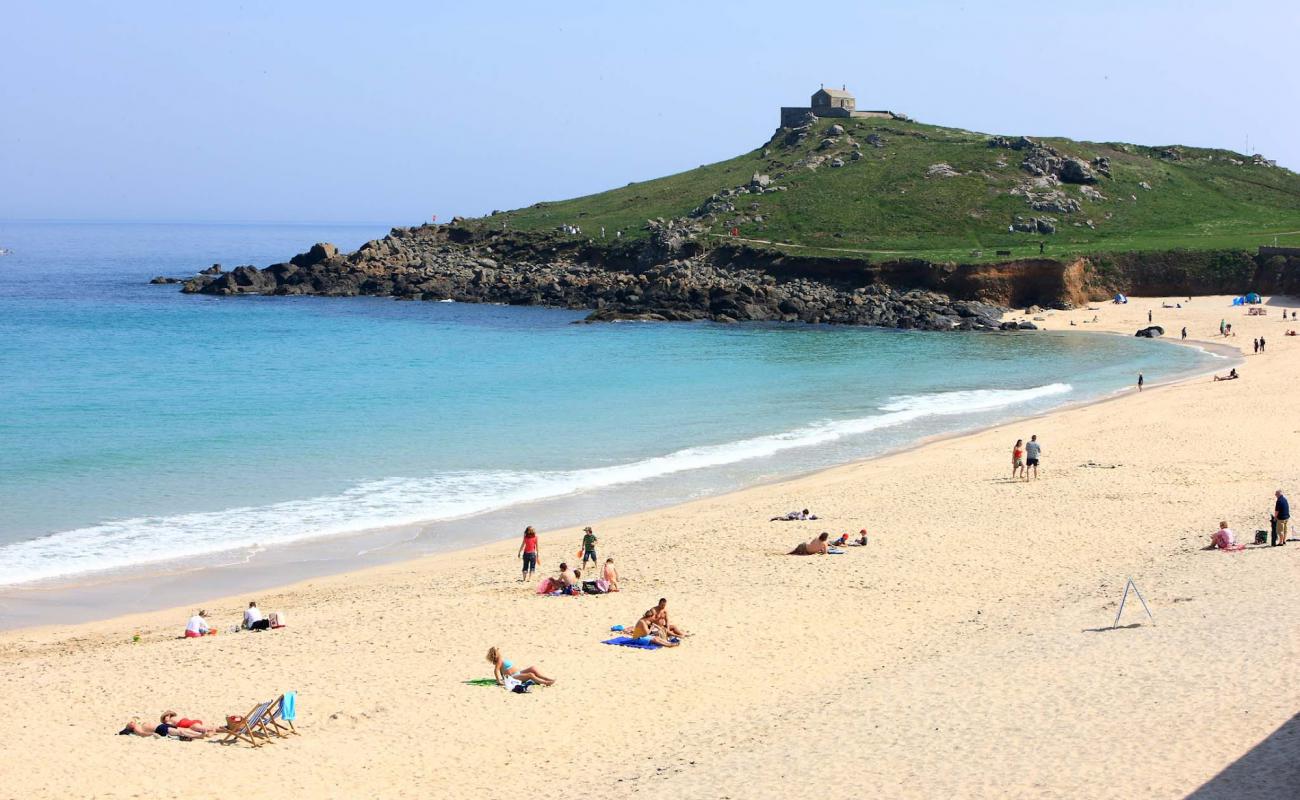 Photo de Porthmeor beach avec sable lumineux de surface