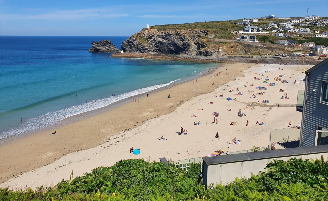 Photo de Plage de Portreath avec sable lumineux de surface