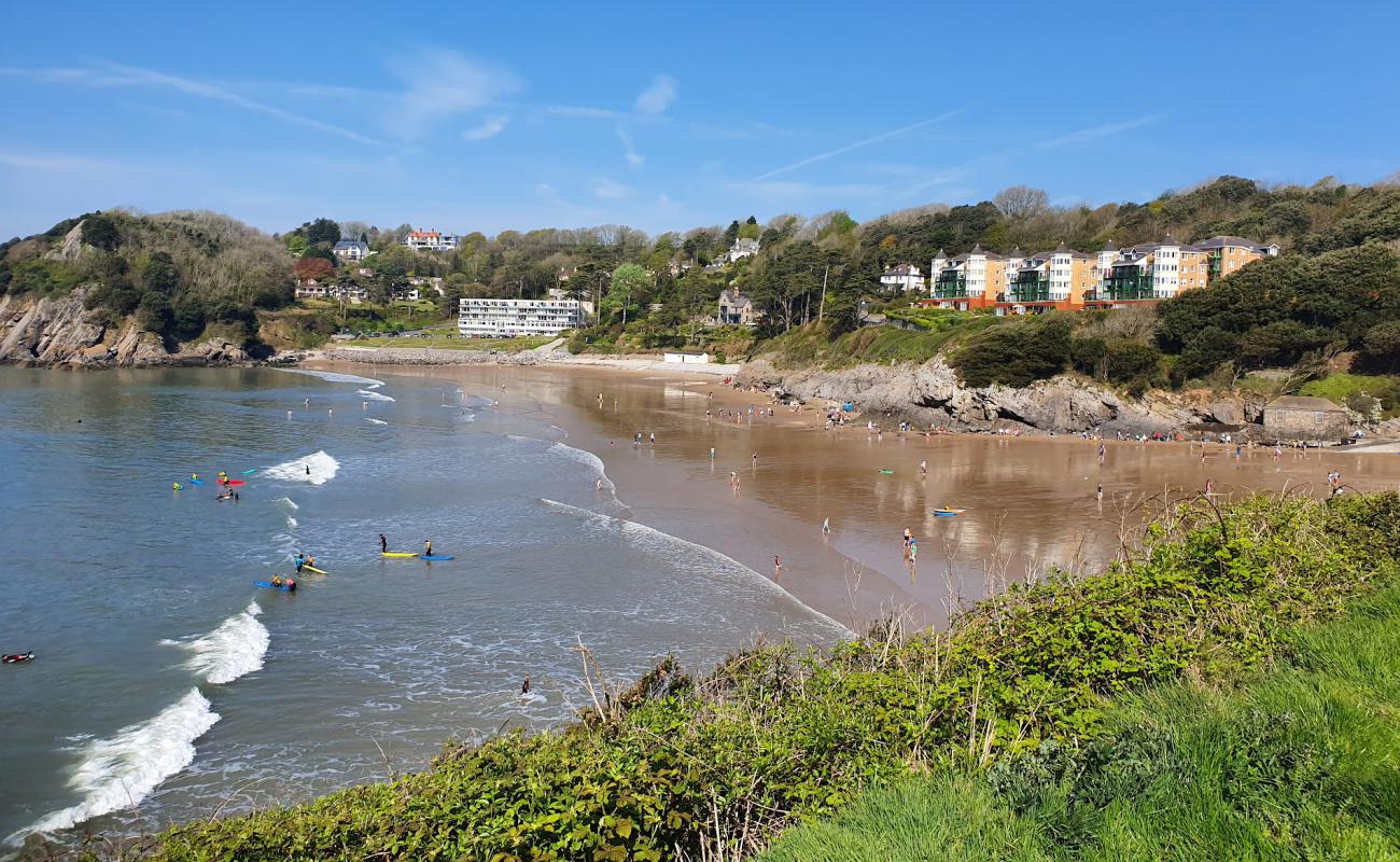 Photo de Caswell Bay beach avec sable lumineux de surface