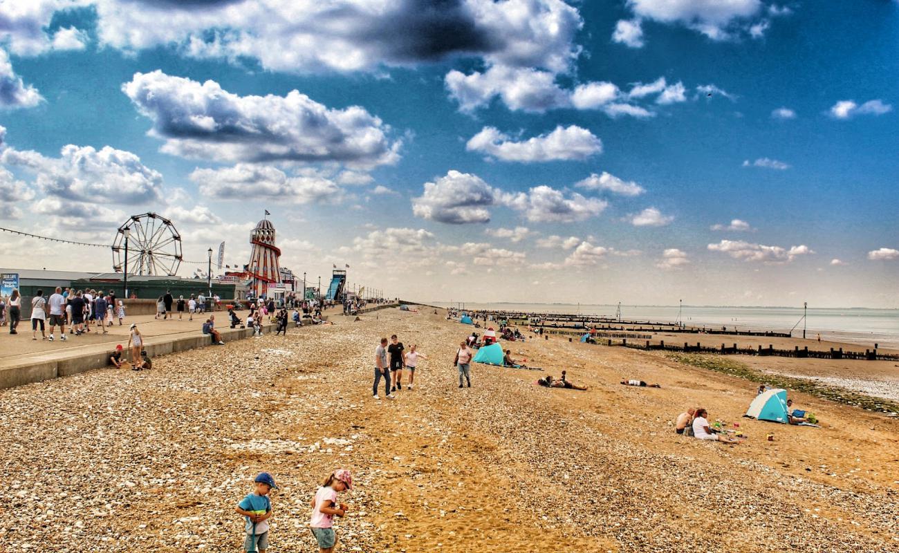 Photo de Hunstanton South beach avec sable clair avec caillou de surface