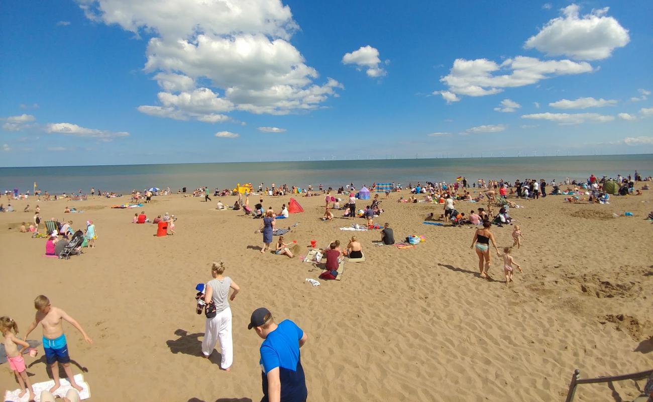 Photo de Plage d'Ingoldmells avec sable beige de surface