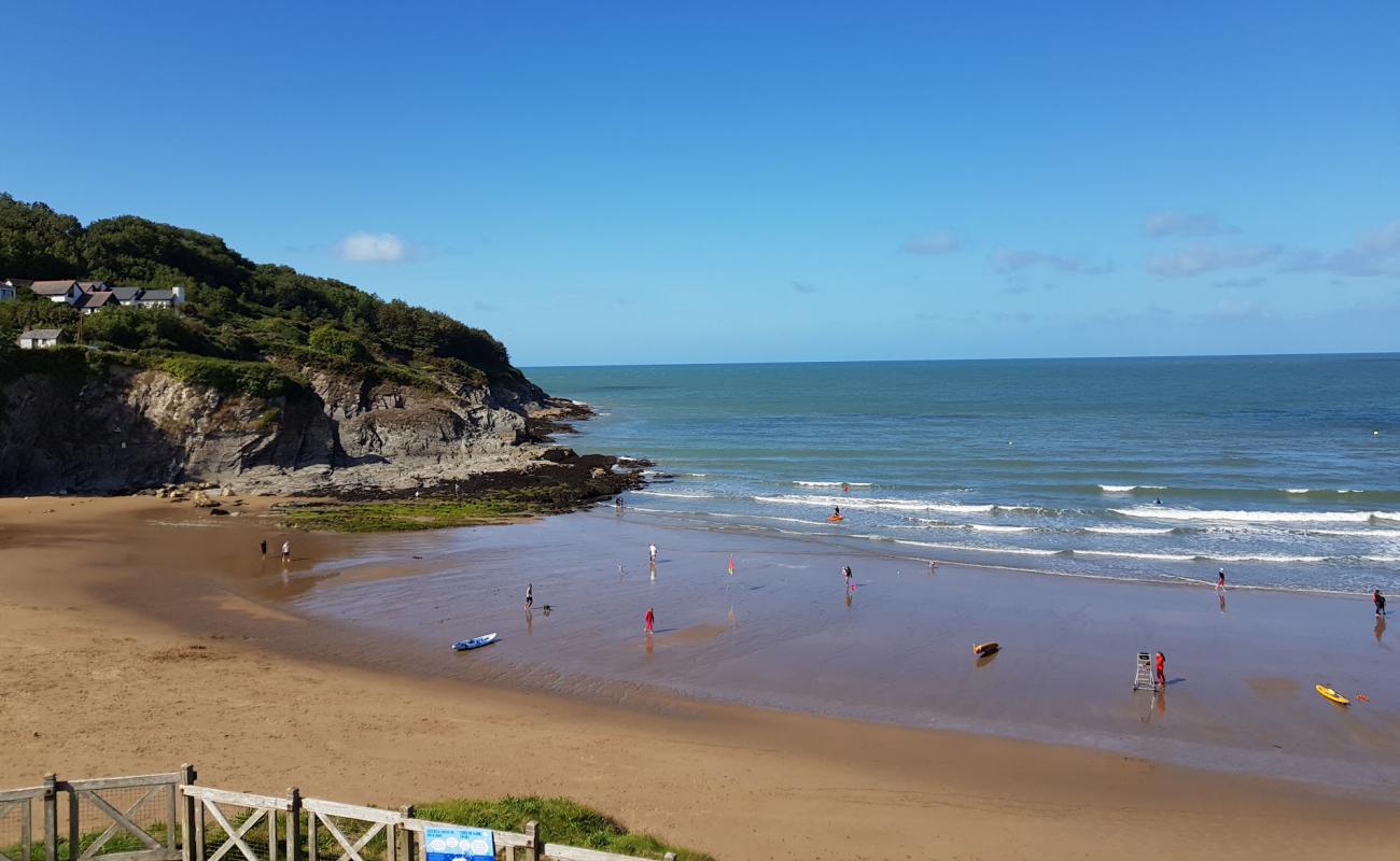 Photo de Aberporth beach avec sable lumineux de surface