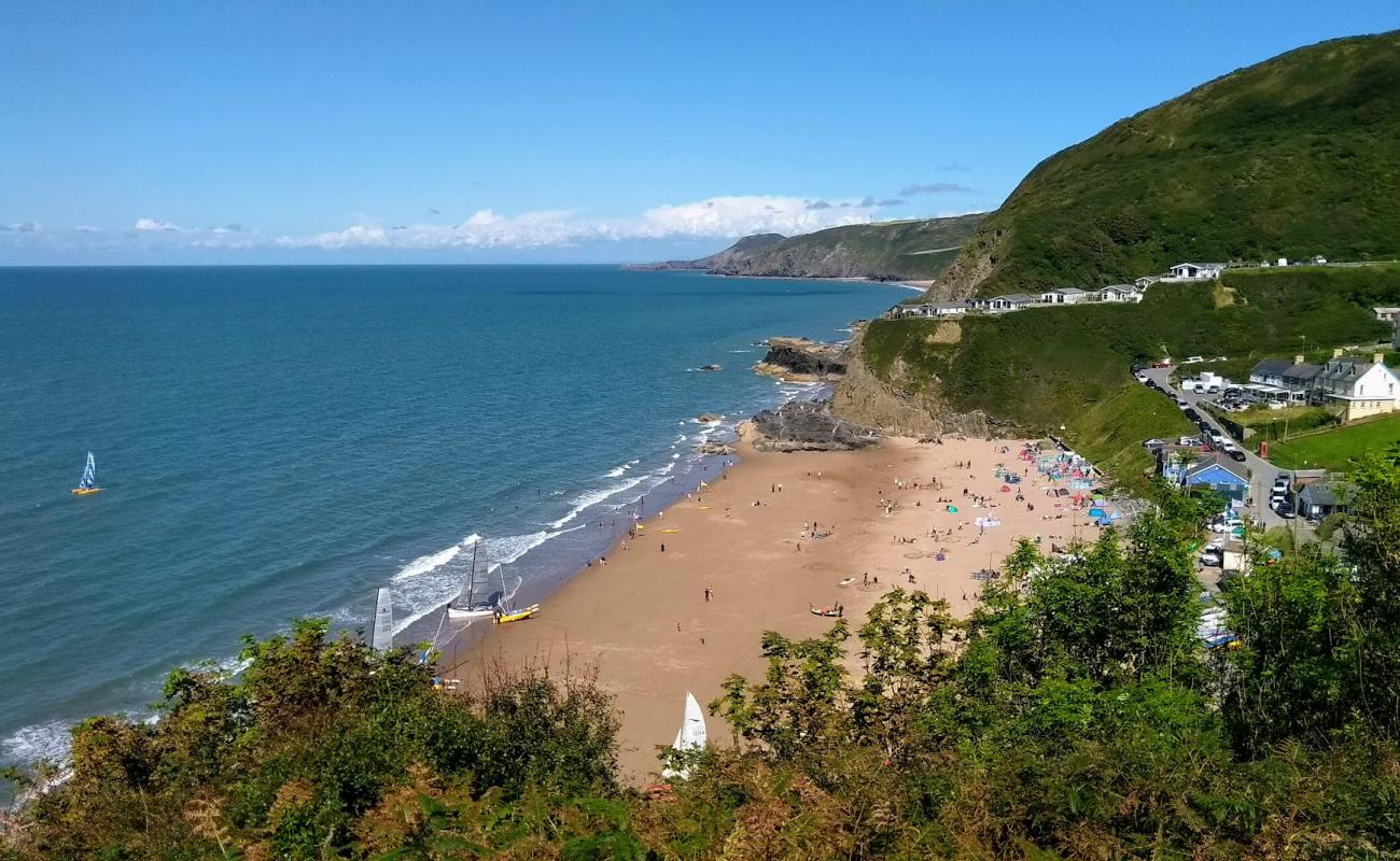 Photo de Plage de Tresaith avec sable lumineux de surface