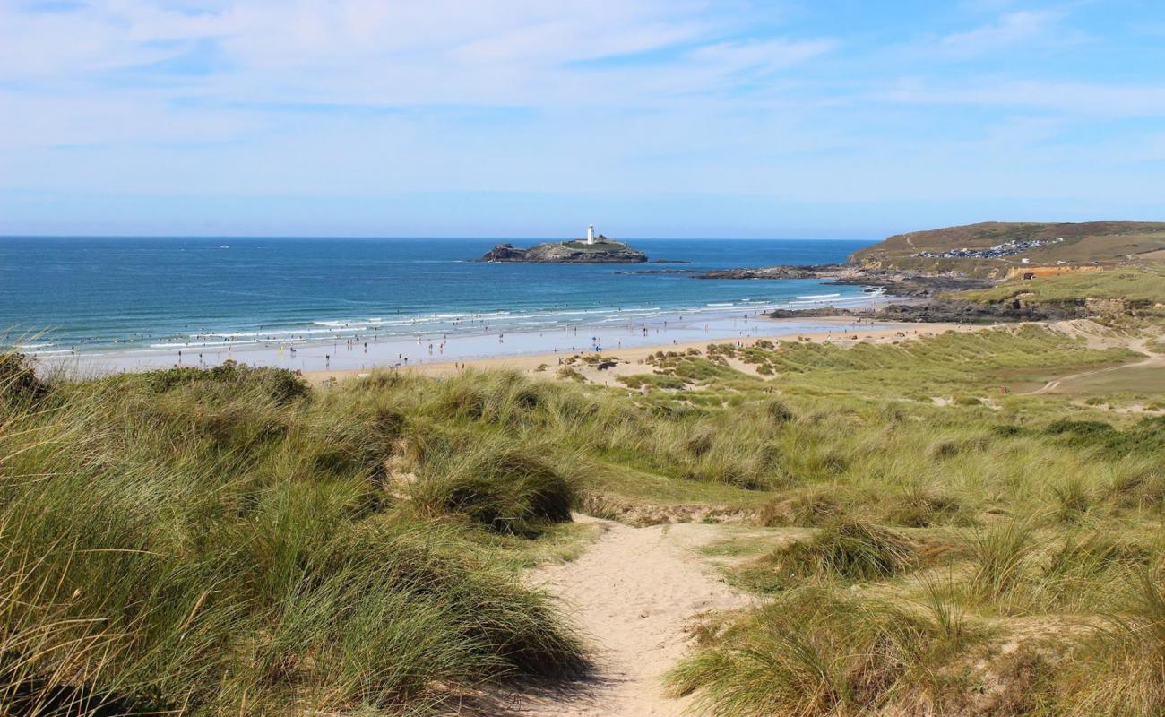Photo de Gwithian beach avec sable beige de surface