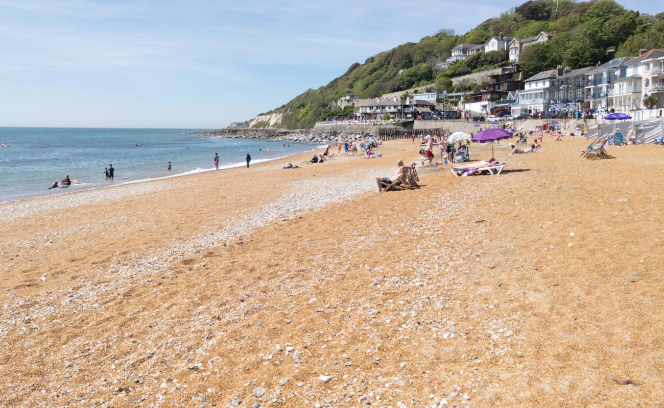 Photo de Plage de Ventnor avec sable beige & galets de surface