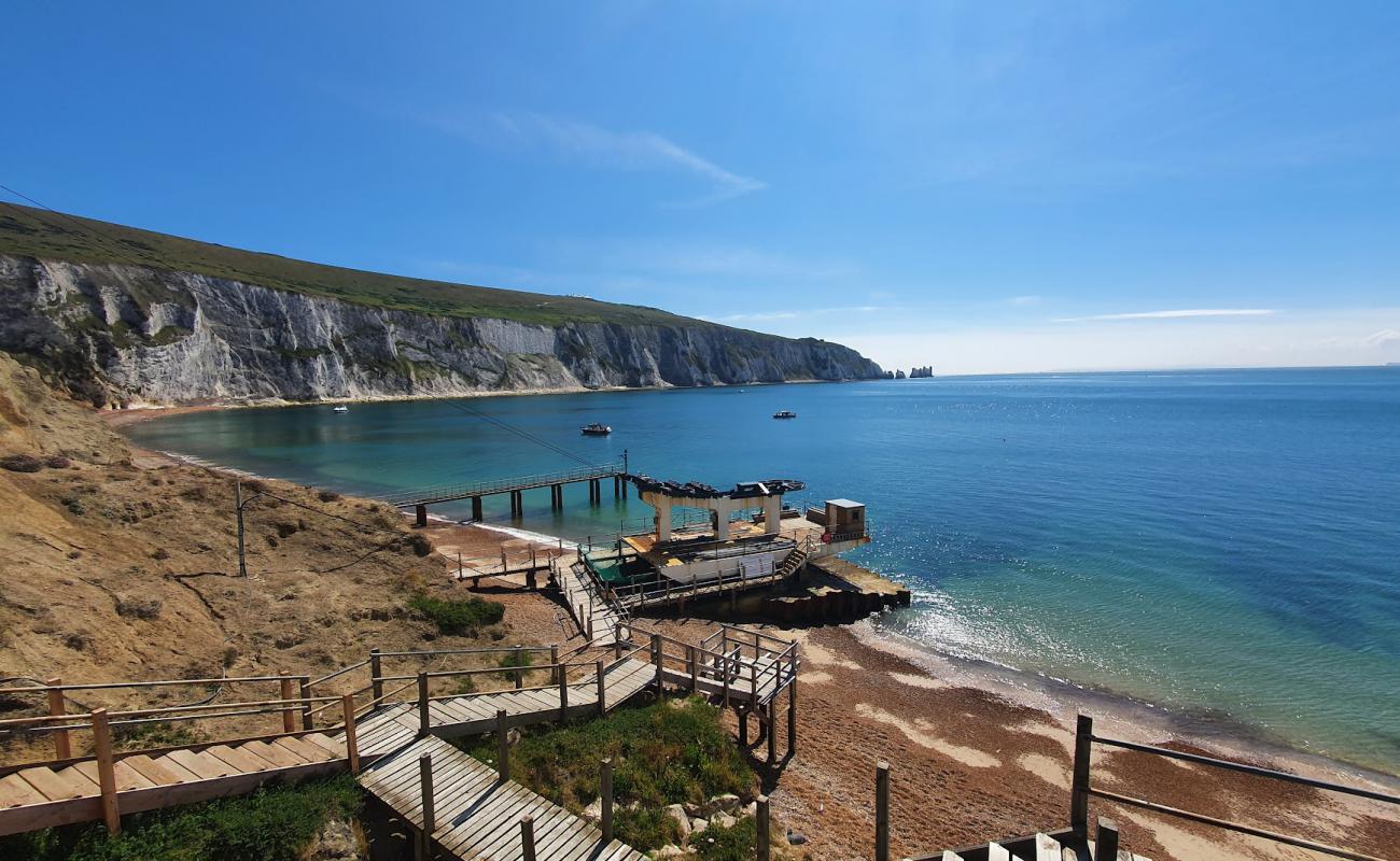 Photo de Alum Bay Beach avec galets beige de surface