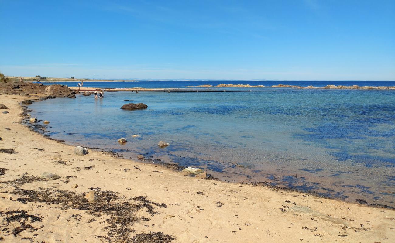 Photo de Plage de Kingsbarn avec sable beige de surface