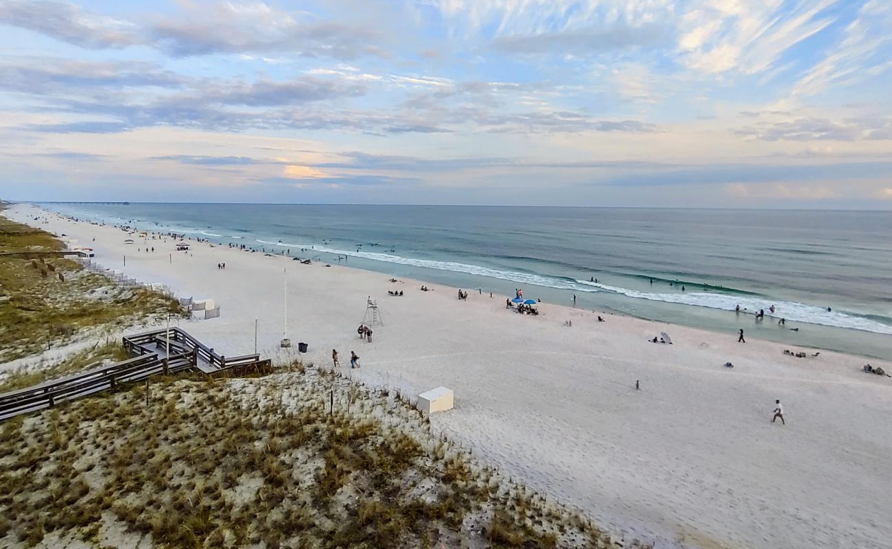 Photo de Plage de l'île d'Okaloosa avec sable fin blanc de surface