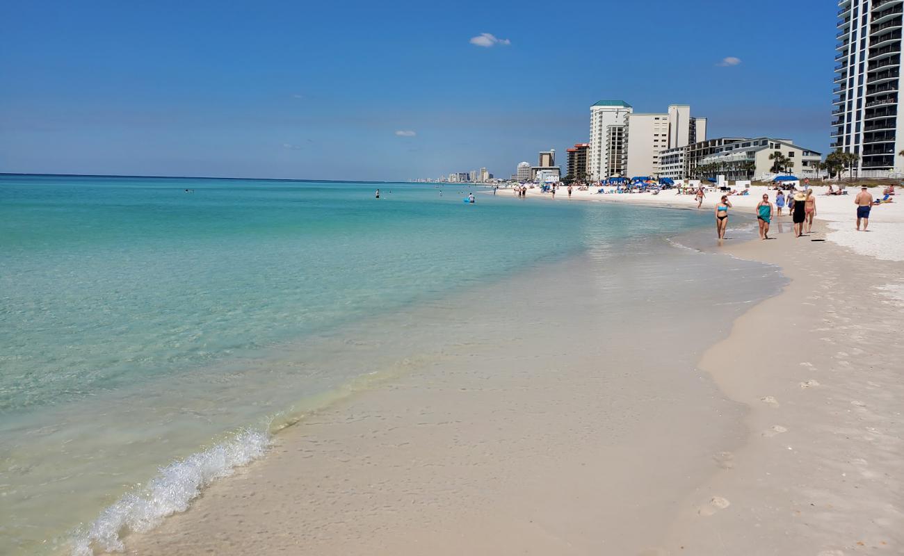 Photo de Plage de Lower Grand Lagoon avec sable fin blanc de surface