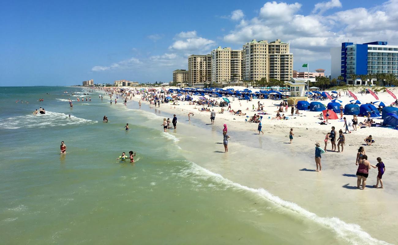 Photo de Plage de Clearwater avec sable fin blanc de surface