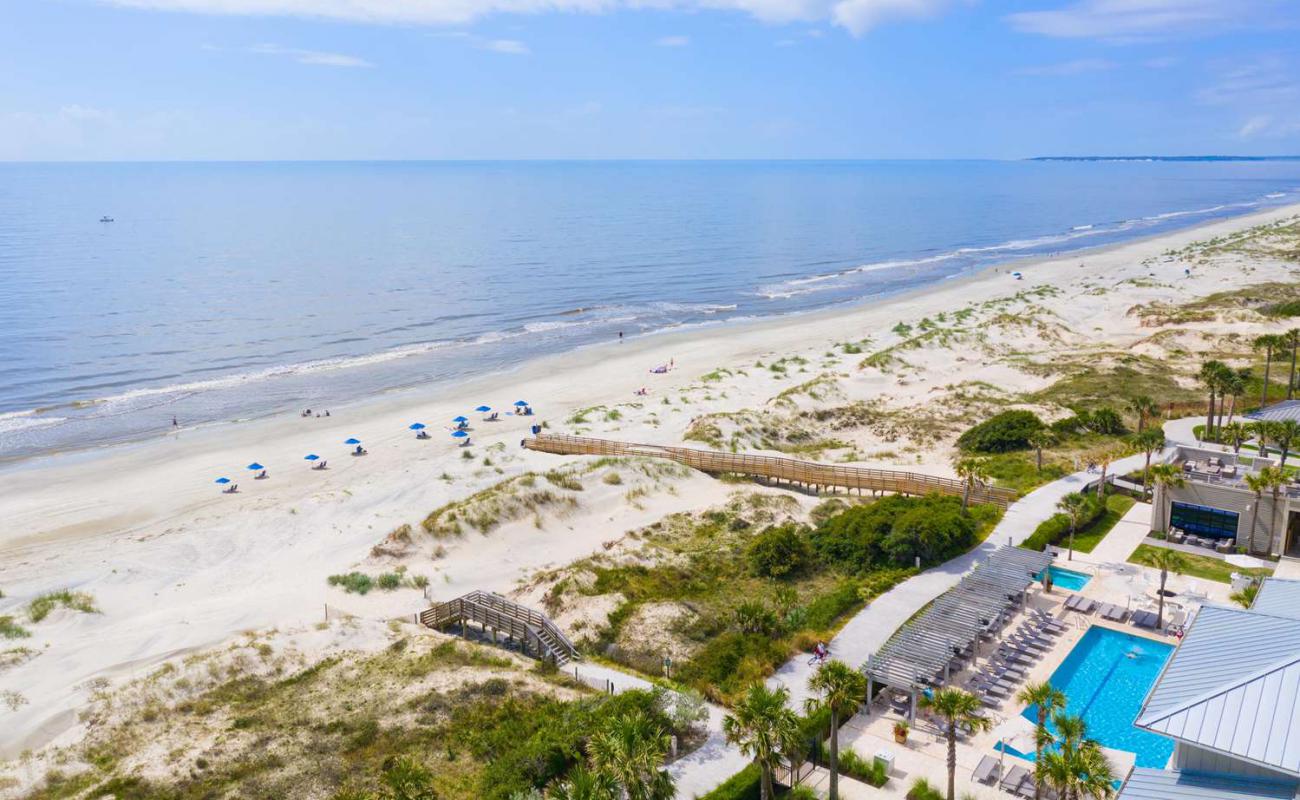 Photo de Jekyll Island beach avec sable beige de surface