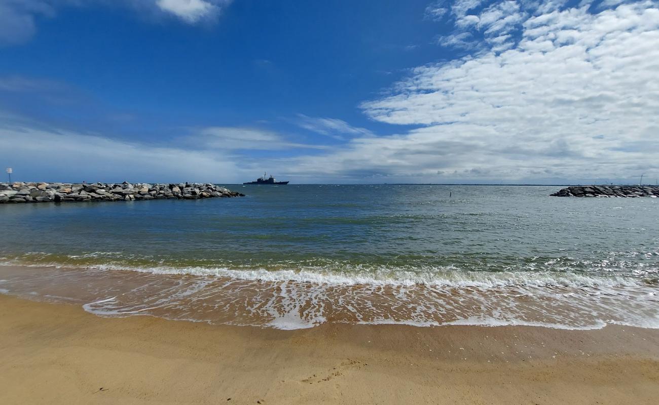Photo de Outlook beach avec sable beige de surface