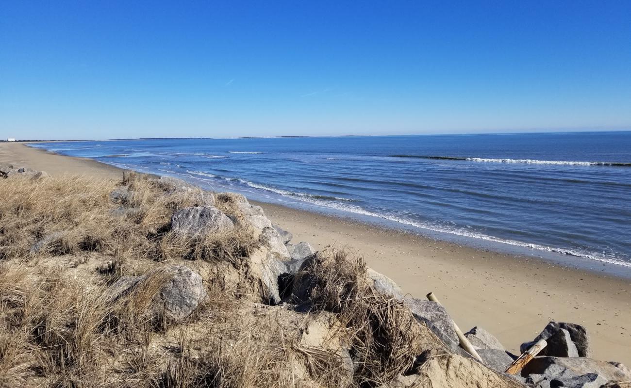 Photo de Wallops beach avec sable beige de surface