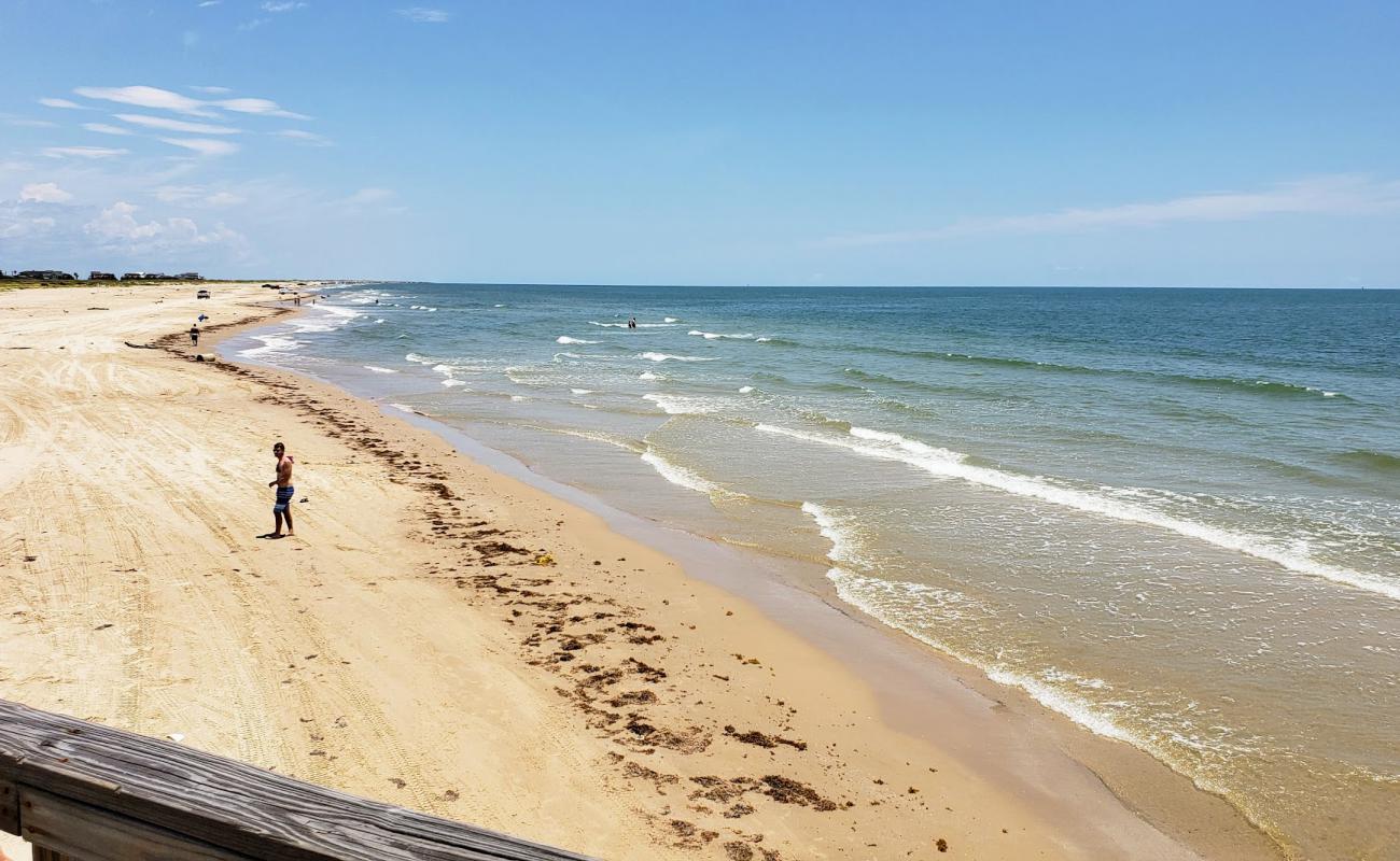 Photo de Matagorda beach avec sable lumineux de surface