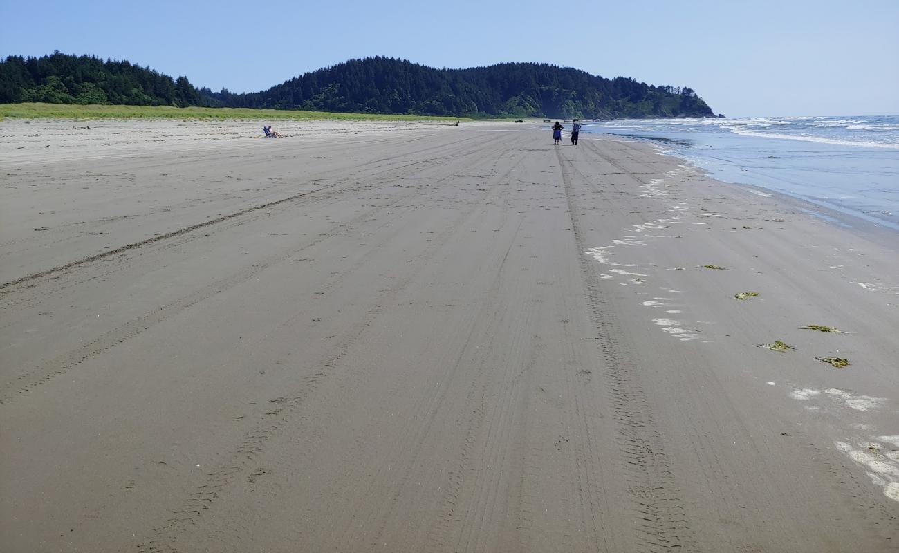 Photo de Long Beach avec sable beige fin de surface