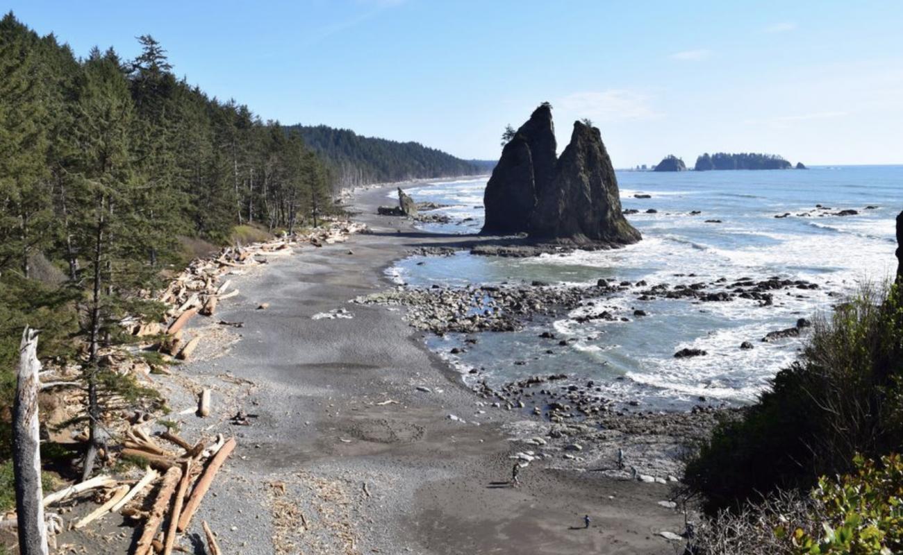 Photo de Rialto Beach avec galets gris de surface