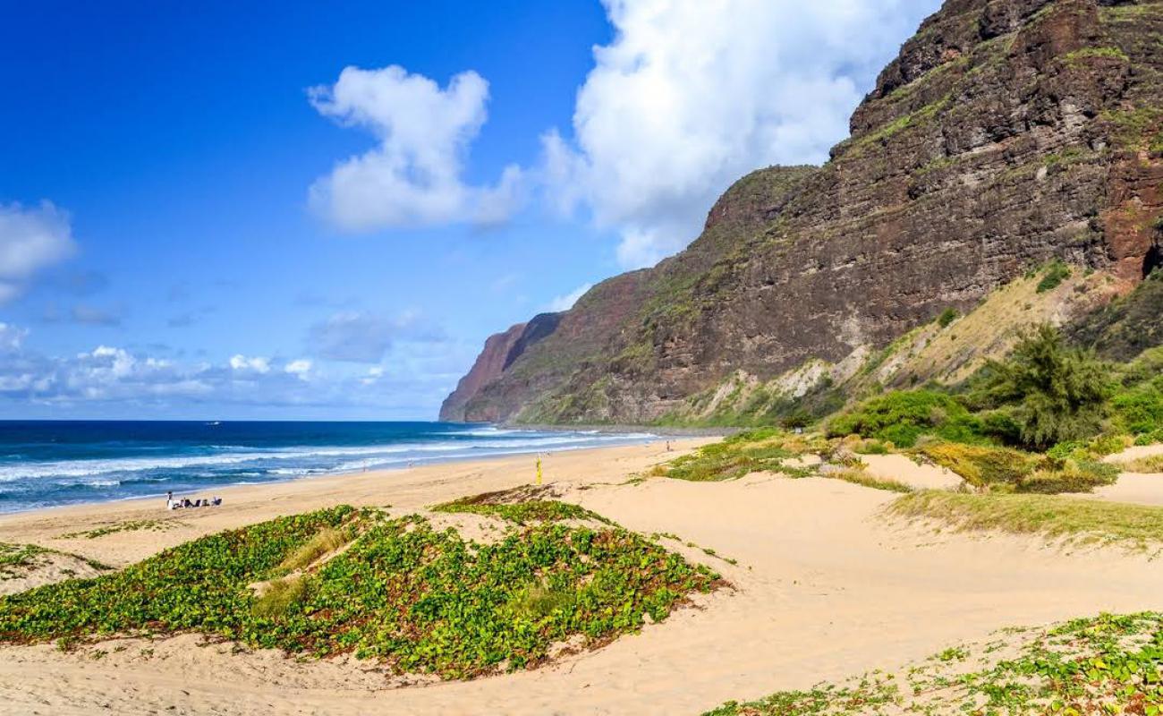 Photo de Polihale State Beach avec sable lumineux de surface