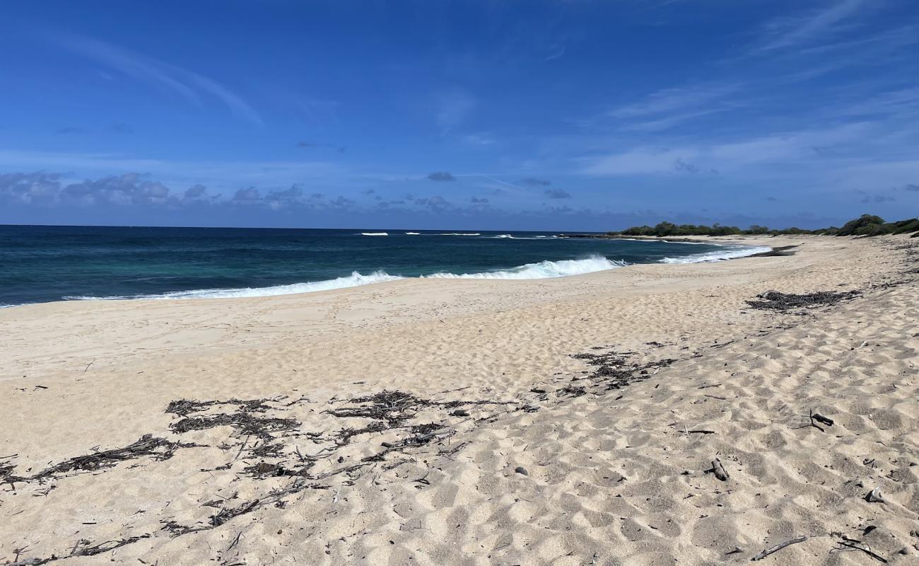 Photo de Hanaka'Ilio Beach avec sable brillant et rochers de surface