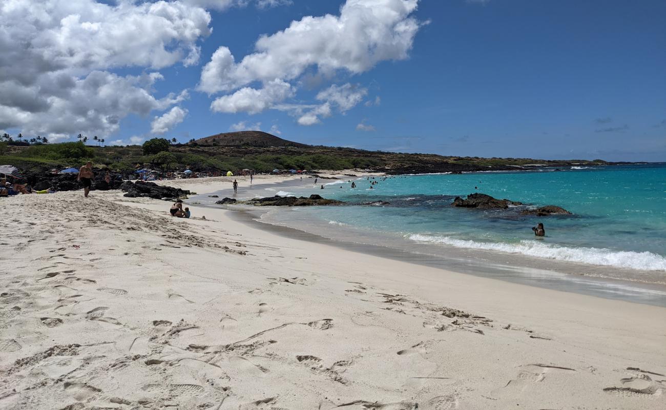 Photo de Plage de Manini'owali avec sable fin blanc de surface