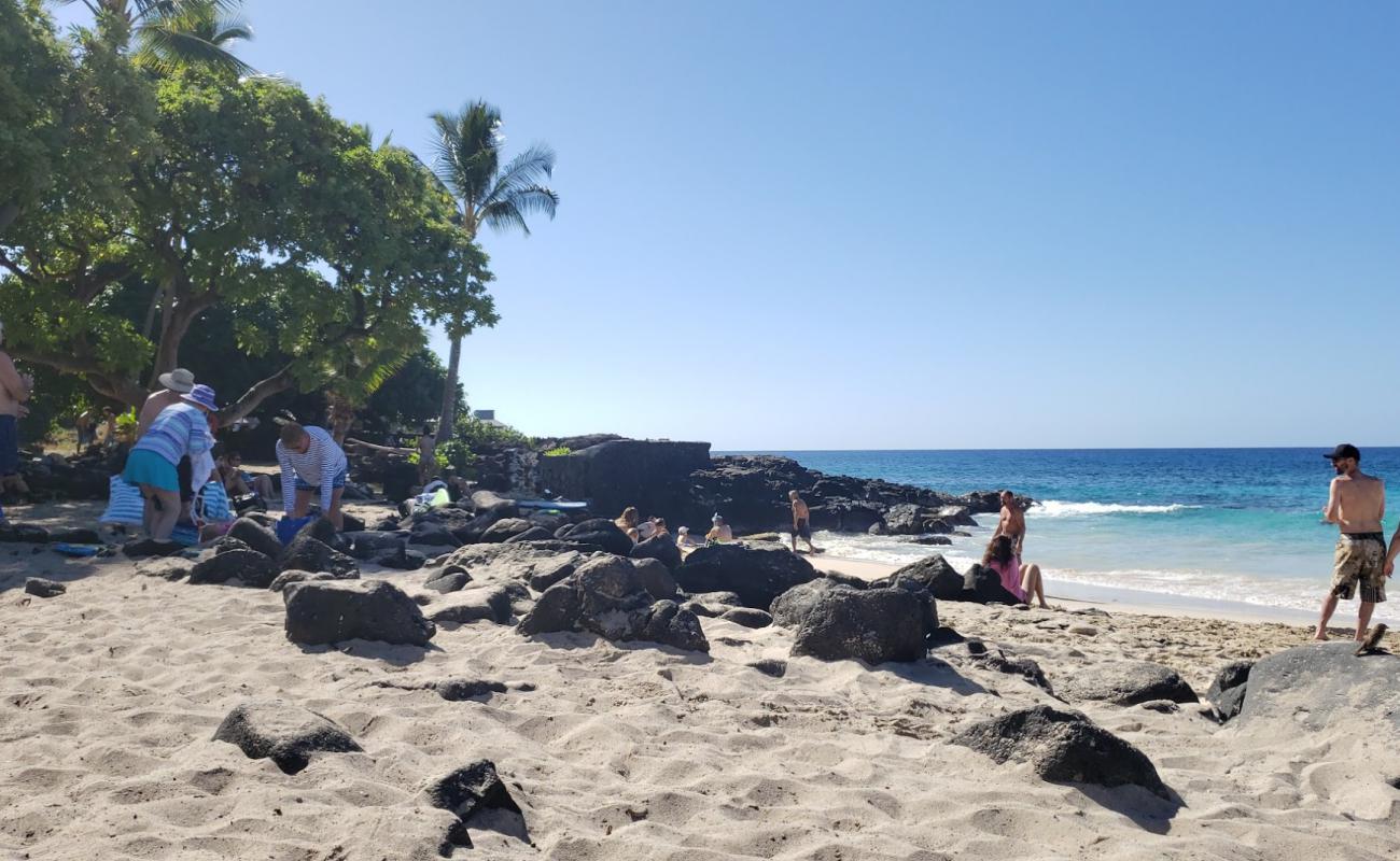 Photo de Laupahoehoe Beach avec sable gris avec roches de surface