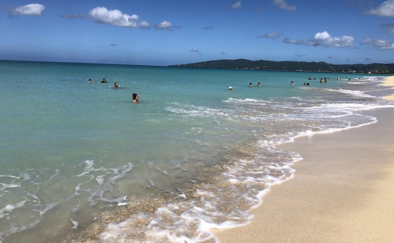 Photo de Sandy Point beach avec sable beige fin de surface